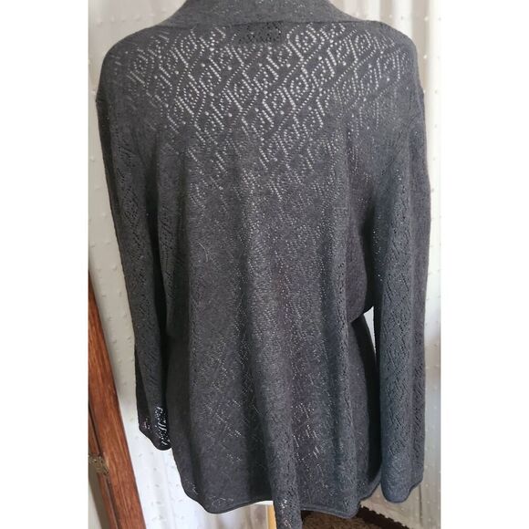 C37 Alfred Dunner gray open front cardigan - Picture 4 of 7